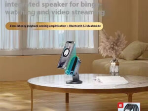 Wireless Speaker Mobile Phone Stand with Colorful Light Microphone Home Speaker Wireless Home Theater Speaker Phone Stand